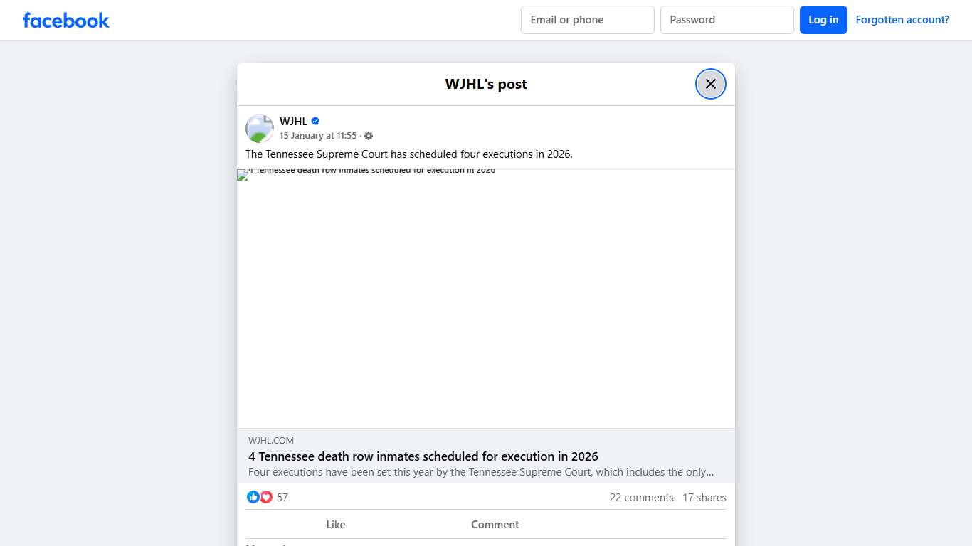 WJHL - The Tennessee Supreme Court has scheduled four... Facebook