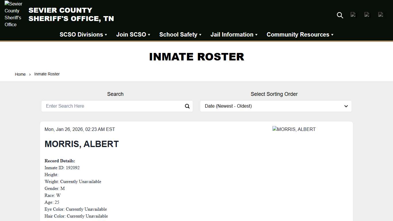 Inmate Roster Sevier County Sheriff’s Office