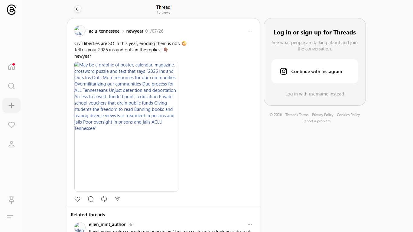 Civil liberties are SO in this year, eroding them is not. 🙄 Tell us your 2026 ins and outs in the replies! 👇🏽 newyear